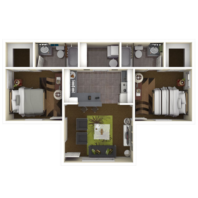 2 bedroom 385sqft
